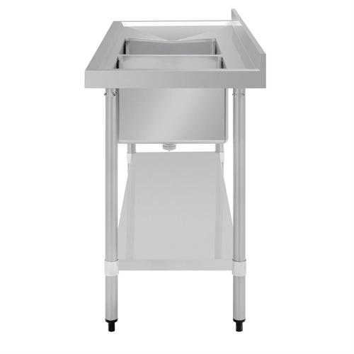 Vogue Double Bowl Sink L/H Drainer (90mm Drain) 1500mm - HC905