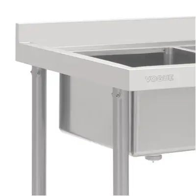 Vogue Double Bowl Sink R/H Drainer (90mm Drain) 1800mm  - HC907