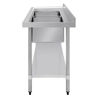 Vogue Double Bowl Sink L/H Drainer (90mm Drain) 1800mm - HC908