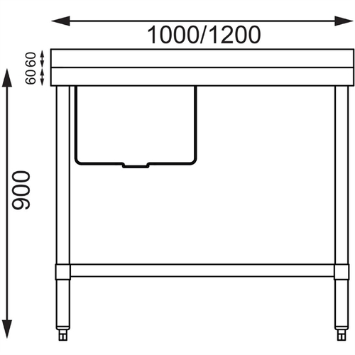 Vogue Single Bowl Sink R/H Drainer (90mm Drain) - 1000 x 700mm - HC912