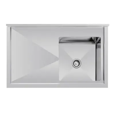 Vogue Single Bowl Sink L/H Drainer (90mm Drain) 1200x700mm - HC914