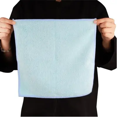 Jantex Microfibre Cloths Blue 400X400mm (Pack of 5) - HX269