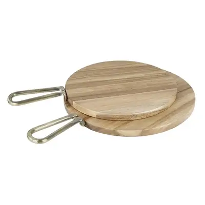 Olympia Round Paddle Board Acacia Wood Metal Handle - 458x305mm - HX389