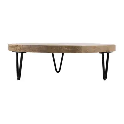 Olympia Round Display Stand Mango Wood with Metal Legs - 250x80mm - HY753
