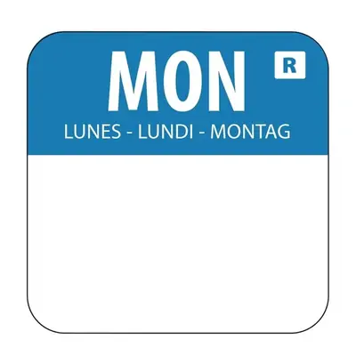Hygiplas Colour Coded Food Labels Monday Blue (Roll of 1000) - L931