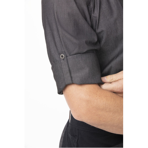 Chef Works Detroit Long Sleeve Denim Shirt - SKL001-BLK-S - SKL001-BLK-S