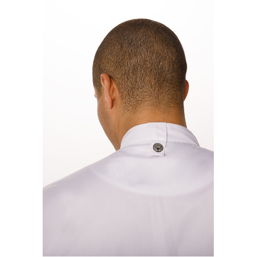 Cannes Press Stud Chef Jacket - White - SSSN-WHT-XS - SSSN-WHT-XS
