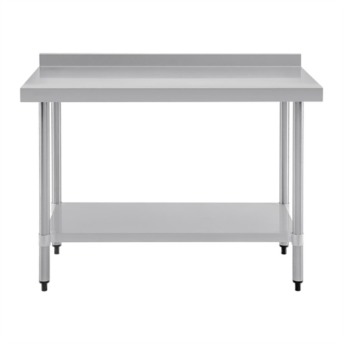 Vogue Stainless Steel Prep Table with Splashback 1200x600x900mm - T381