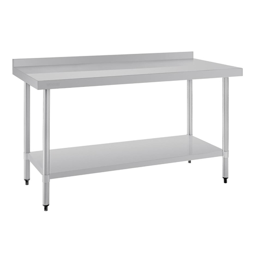 Vogue Stainless Steel Prep Table with Splashback - 1500 x 600 x 900mm - T382
