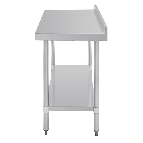 Vogue Stainless Steel Prep Table with Splashback 1800x600x900mm - T383