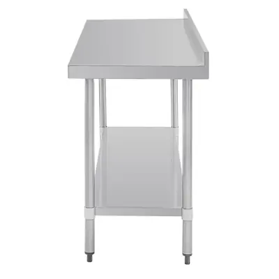 Vogue Stainless Steel Prep Table with Splashback 1800x600x900mm - T383
