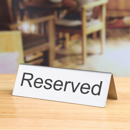 Reserved Table Signs St/St (Pack 10) - U051