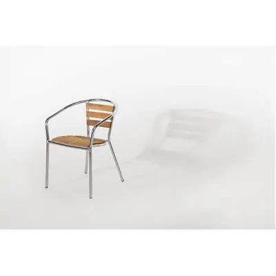 Bolero Aluminium & Ash Chairs (Pack of 4) - U421