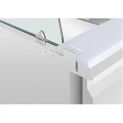 Polar UA019-A U-Series GN Saladette Counter with Square Sneeze Guard - 4 Door - UA019-A