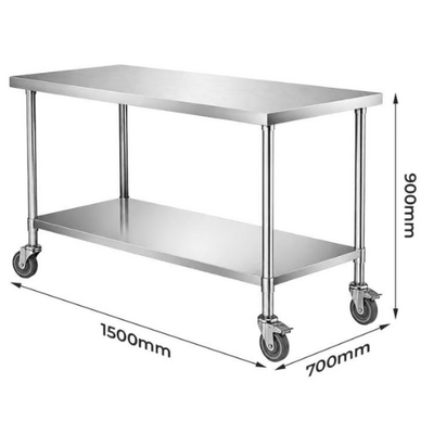 Modular Systems WBM7-1500-A Mobile Workbench with Undershelf 1500 x 700 x 900mm - WBM7-1500-A