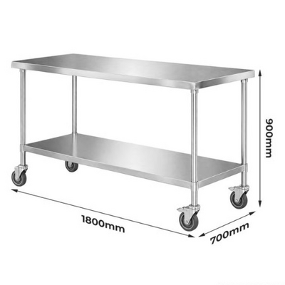 Modular Systems WBM7-1800-A Mobile Workbench with Undershelf 1800 x 700 x 900mm - WBM7-1800-A