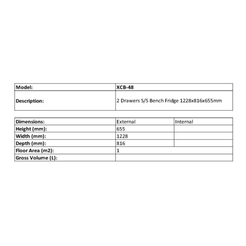 FED-X XCB-48 - Chef Base Refrigerated Drawer Bench 272 Litres - XCB-48