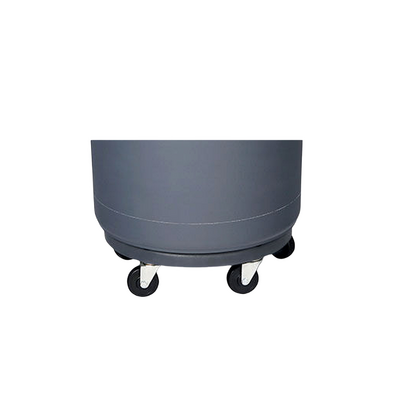 KK Round Tall Bin with Dolly and Flat Lid Grey - 630x570x830mm/ 120L - 014726