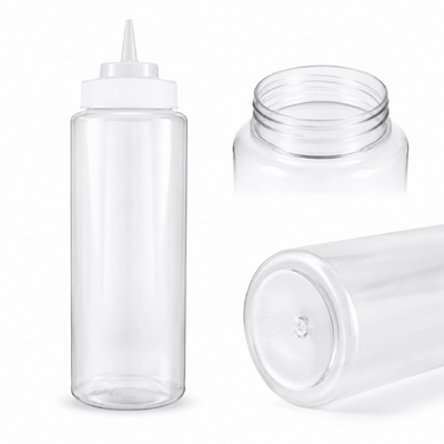 Sauce Bottle 1000ml Clear, Wide Mouth  - 45290