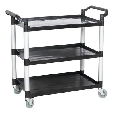 Large 3 Tier Utility Trolley - Black with BONUS BINS - 97185