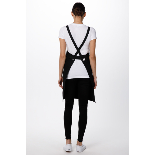 Chef Works Byron Cross-Back Black Apron - ACRS602-BLK - ACRS602-BLK