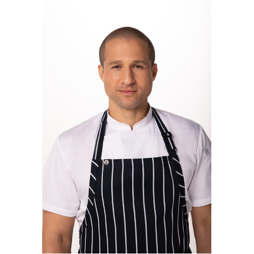 Striped Bib Apron No Pocket - Navy/White - APKNW - APKNW