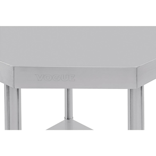 Vogue Stainless Steel Corner Table 800 x 600 x 960mm - CB907