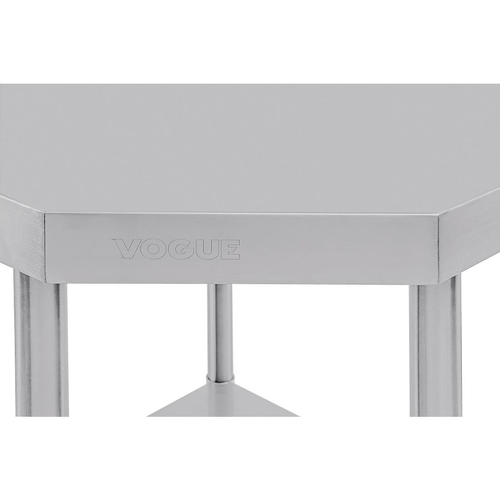 Vogue Stainless Steel Corner Table 800x600x960mm - CB907