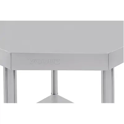 Vogue Stainless Steel Corner Table 800x600x960mm - CB907
