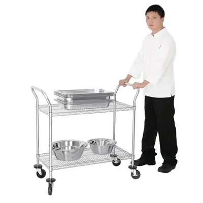 Vogue 2 tier Chrome Wire Trolley 910x457x960mm - CC430