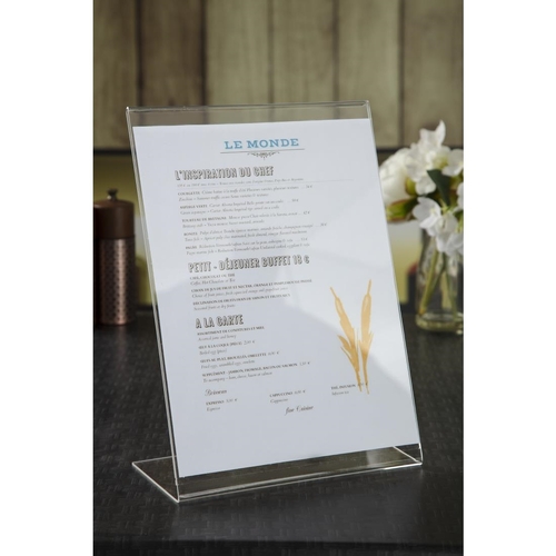 Menu Holder A4 Leanback Portrait Acrylic - CC445