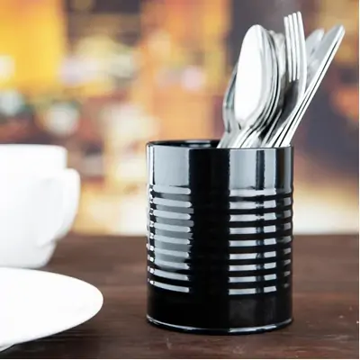 Olympia Tin Can Serving Cup Black 90(dia)x110(h)mm - CP498
