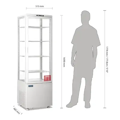 Polar C-Series Energy Efficient Curved Door Display Fridge White 235Ltr - CX575-A