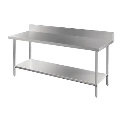 Vogue Premium Stainless Steel Table with Splashback 1800x600x900mm - DA341
