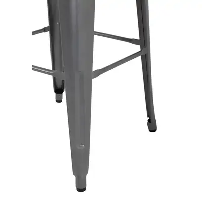 Bolero High Metal Bar Stools Gun Metal Grey (Pack of 4) - DM934