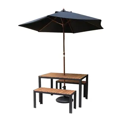 Bolero Acacia Wood and Steel Rectangular Table 1200mm - DS153