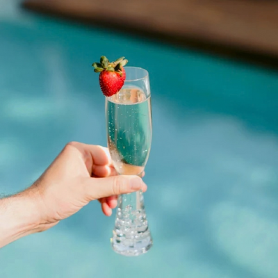 D-Still Essentials Polycarbonate Champagne Flute W/Bubble Base 180ml (Box of 4) - DS2020-033