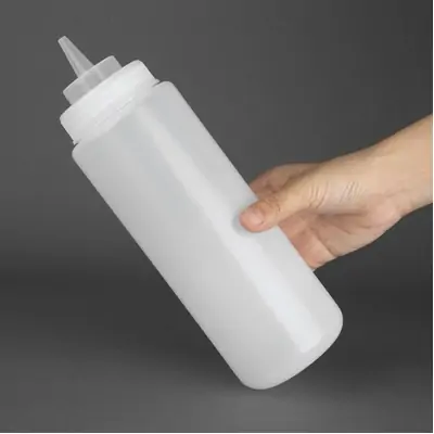 Vogue Wide Neck Heavy Duty Sauce Bottle Clear 900ml - E093