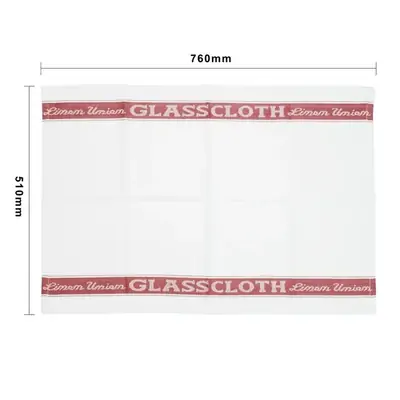 Linen Glass Cloth 760x510mm Red Border - E910