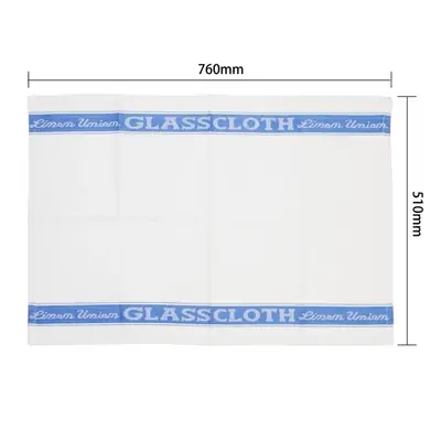 Linen Glass Cloth 760x510mm Blue Border - E911