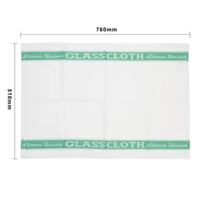 Linen Glass Cloth 760x510mm Green Border - E912