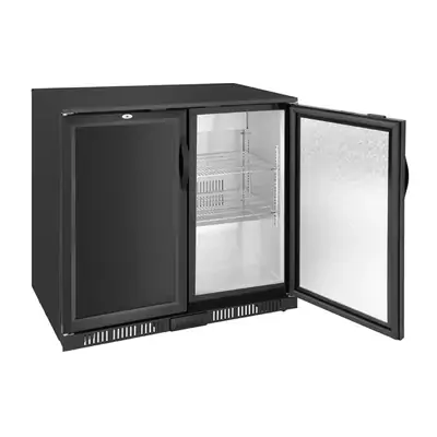 Polar GE998-A G-Series Back Bar Cooler with Double Solid Hinged Doors Black - 850mm - GE998-A