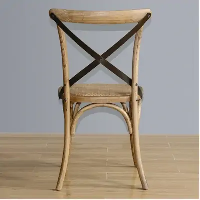  Bolero Natural Wooden Dining Chairs with Backrest (Pack of 2) - GG656
