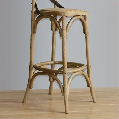 Bolero Wooden Bar Stool with Backrest - GG657