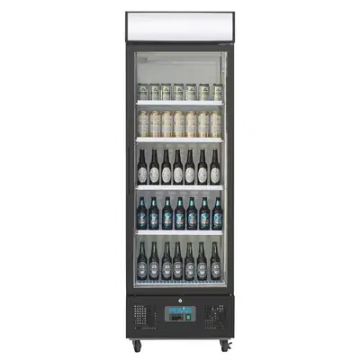 Polar GH427-A G-Series Upright Display Fridge Black - 368Ltr - GH427-A