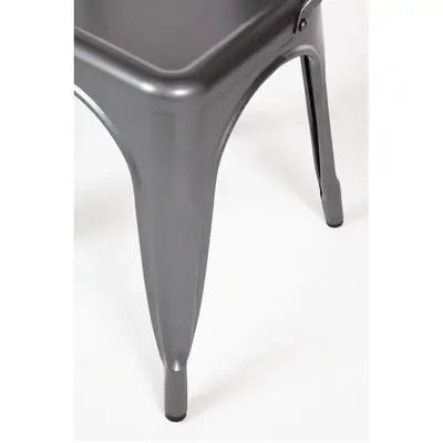 Bolero Gun Metal Grey Steel Bistro Side Chair (Pack of 4) - GL329