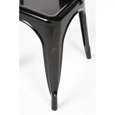 Bolero Black Steel Bistro Side Chair (Pack of 4) - GL331