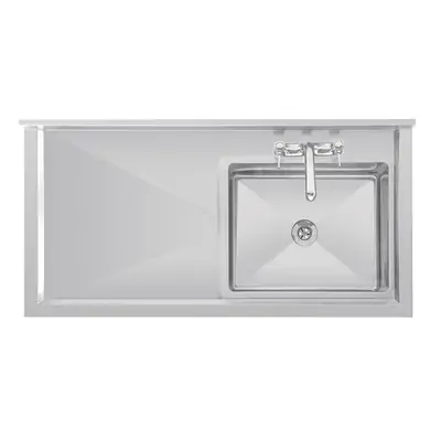 Vogue Single Bowl Sink R/H Drainer (90mm Drain) 1200mm - HC903