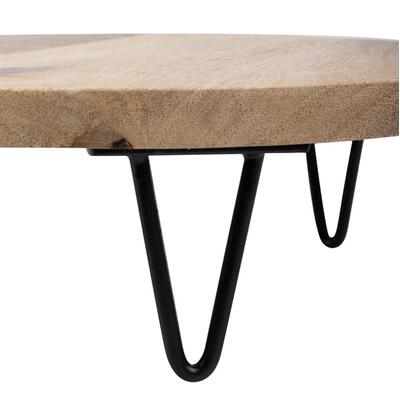 Olympia Round Display Stand Mango Wood with Metal Legs - 250x80mm - HY753