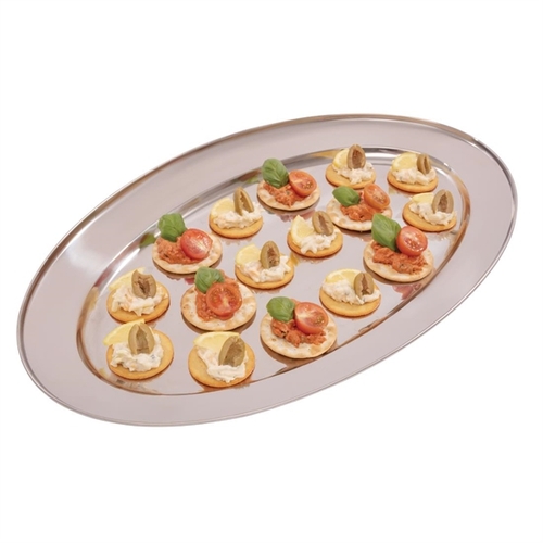 Olympia Stainless Steel Oval Serving Tray 550x380mm - K368